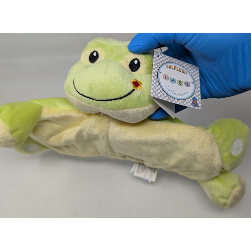 Vintage Calplush Baby Frog Plush Crinkle Sensory Squeaker Lovely‎ 2016 NEW VTG